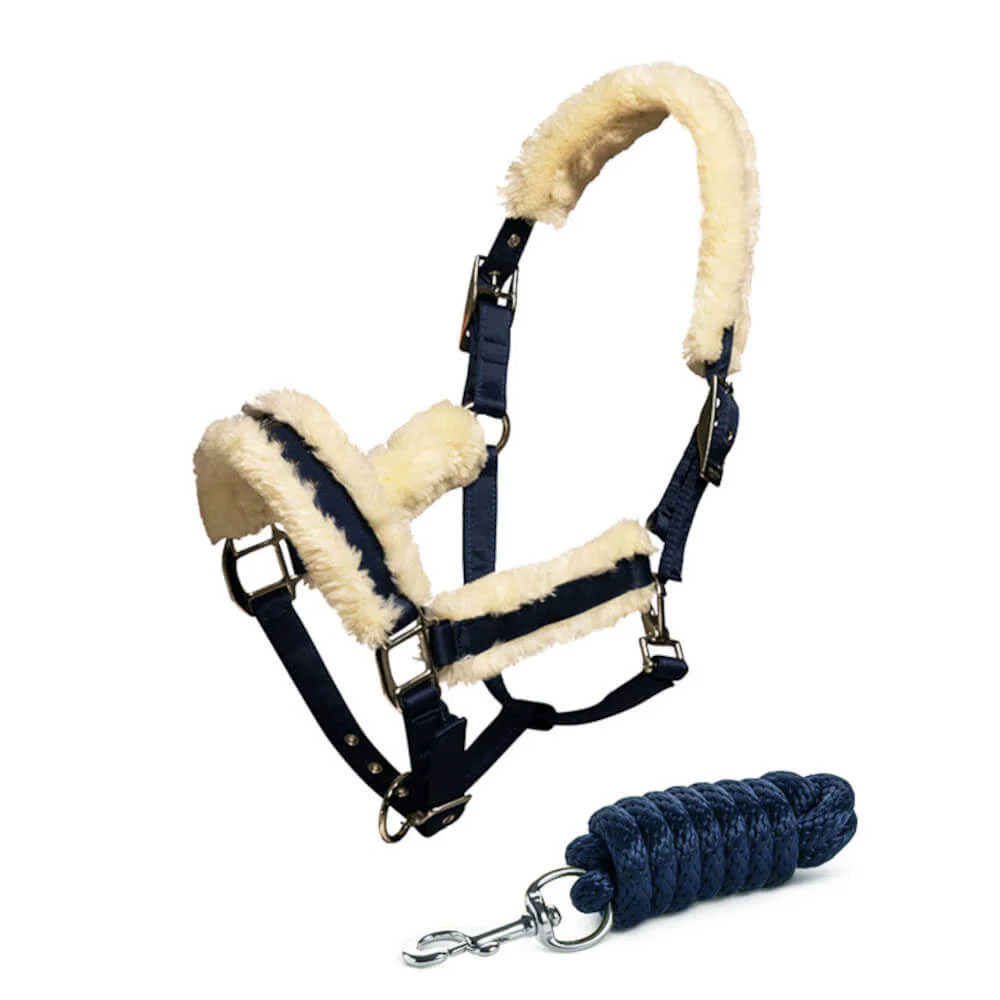 faux-fur-halter-3 Halter with lead rope, faux fur halter - Image 1